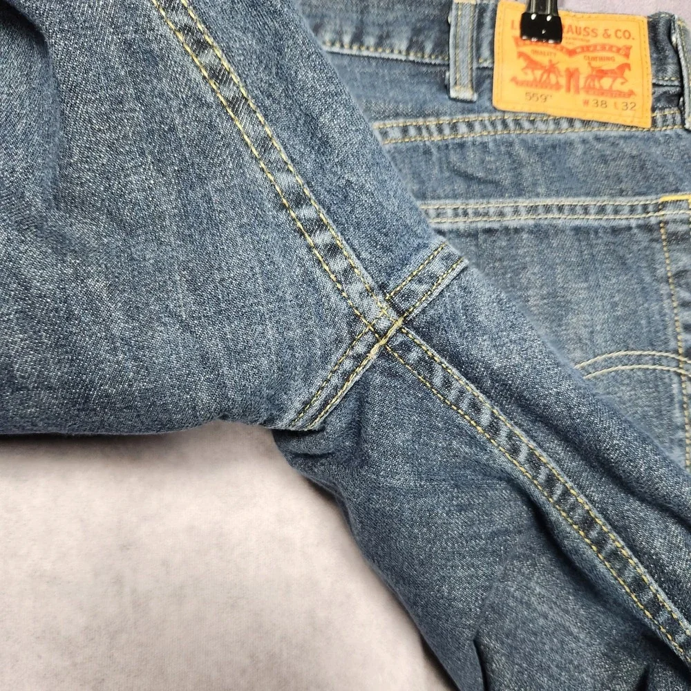 Levi's 559 Relaxed Straight Leg Jeans Mens 38x32‎ Blue Denim